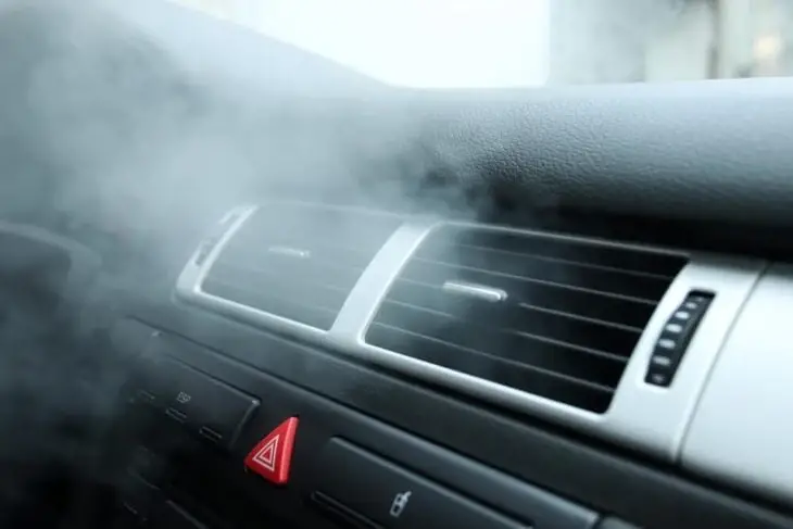 Grey Smoke form car Ac vent